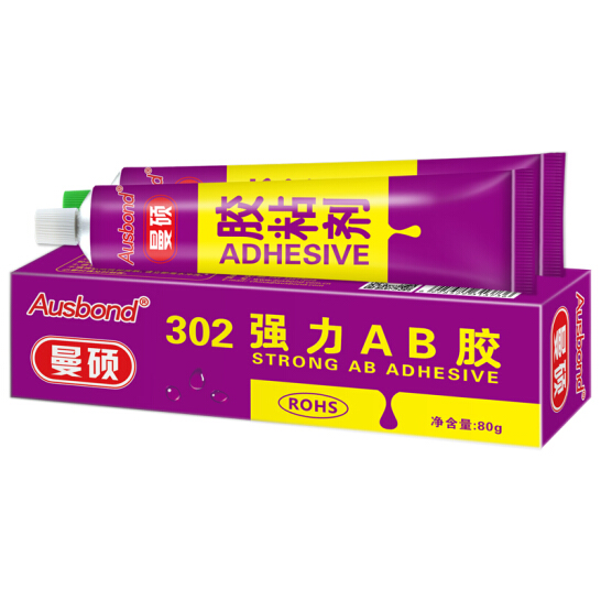 奥斯邦（Ausbond）302强力AB胶粘瓷砖石材金属铁塑料焊接胶耐高温沾陶瓷木头木工修补剂粘合剂石头胶水80克