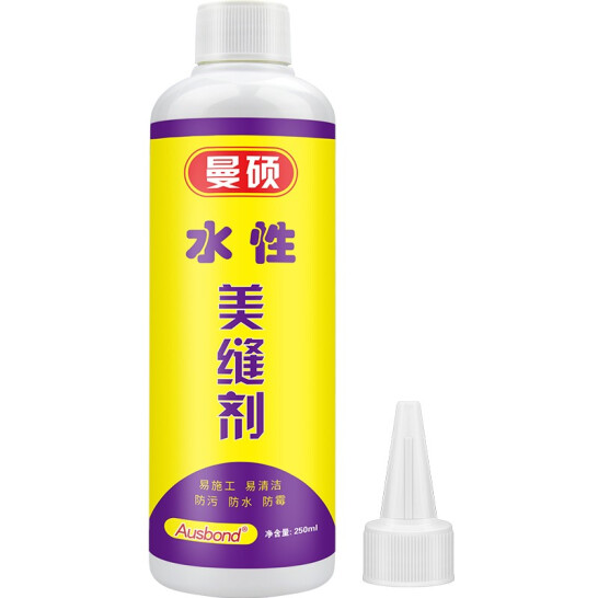 奥斯邦（Ausbond） 水性美缝剂瓷砖地砖填缝剂美缝胶防水美容胶踢脚线地板玻璃胶免胶枪封边勾缝剂白色250ml