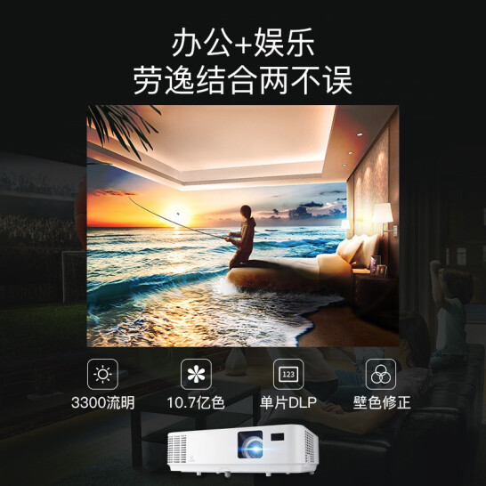 NEC NP-CD1200投影机商务办公家用教育投影仪 (3300流明 ）白天直投