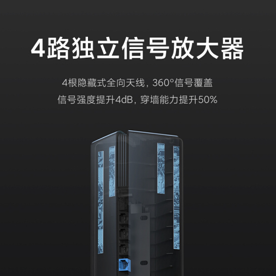 小米 小米路由器AX3000 5G双频WIFI6 3000M无线速率 内置4路独立信号放大器 256MB超大内存 混合mesh组网