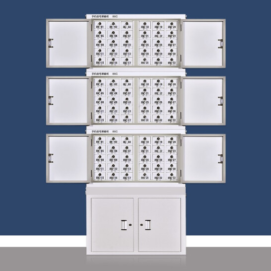 中伟钢制手机信号屏蔽柜机关会议保密存放物理屏蔽手机信号柜四节带底座90格