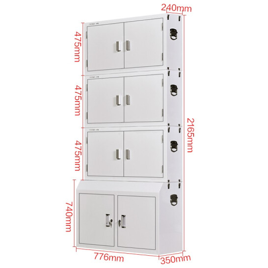 中伟钢制手机信号屏蔽柜机关会议保密存放物理屏蔽手机信号柜四节带底座90格