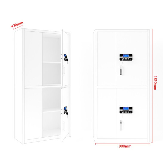 中伟电子保密柜档案柜资料柜加厚钢板保险柜密码锁钢制保险柜办公柜通双节文件柜 无抽