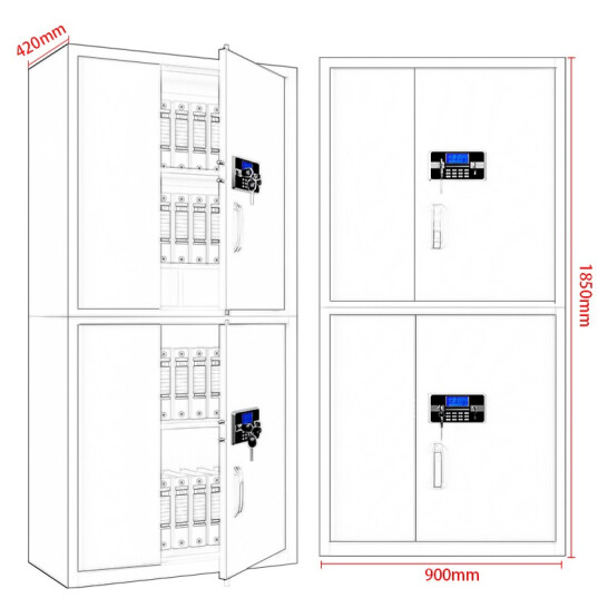 中伟电子保密柜档案柜资料柜加厚钢板保险柜密码锁钢制保险柜办公柜分双节文件柜