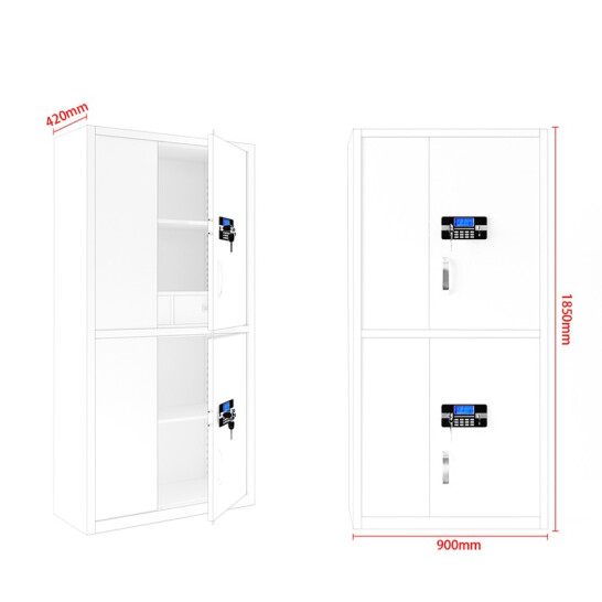 中伟电子保密柜档案柜资料柜加厚钢板保险柜密码锁钢制保险柜办公柜通双节文件柜 含抽