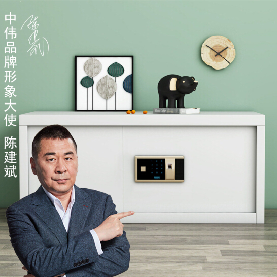 中伟保密柜文件柜档案柜保险柜双保险密码柜指纹锁灰白单节加厚款