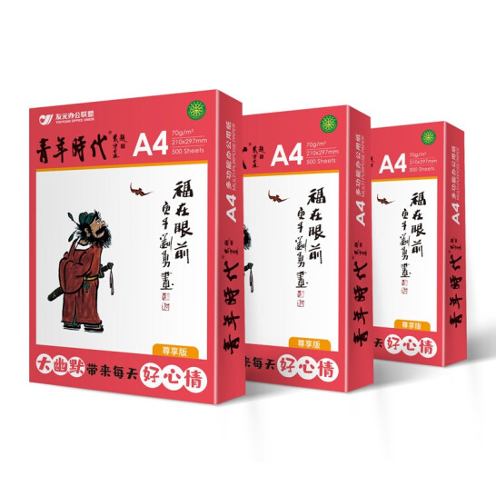 友元 青年时代 70gA4-5 复印纸 500张/包 5包/箱(2500张)