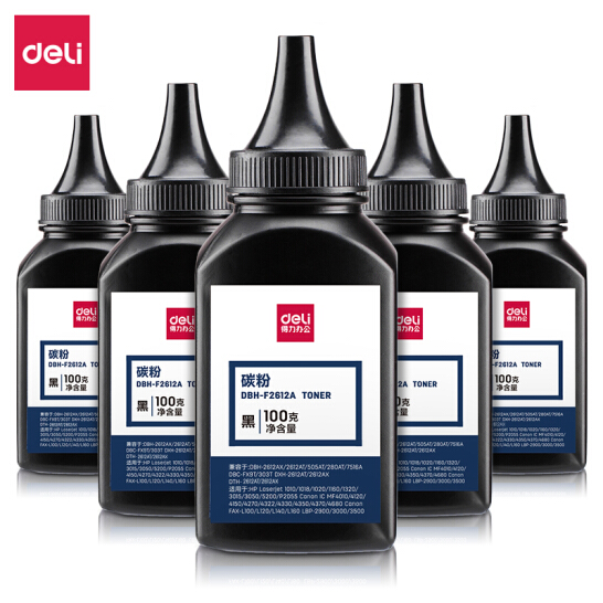 得力(deli)6瓶装DBH-F2612A6 硒鼓 2612搭配碳粉/墨粉1020plus(适用惠普3050/M1005//1010/1012/1015/M1319f
